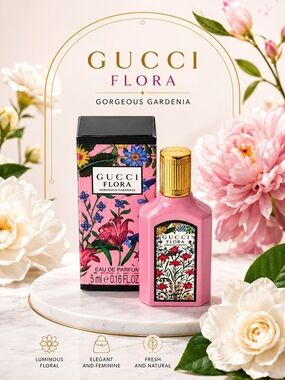 Gucci Flora Gorgeous Gardenia  Eau  Parfum Mini 5ml 0.16 FL.OZ.